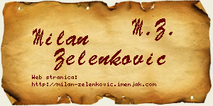Milan Zelenković vizit kartica